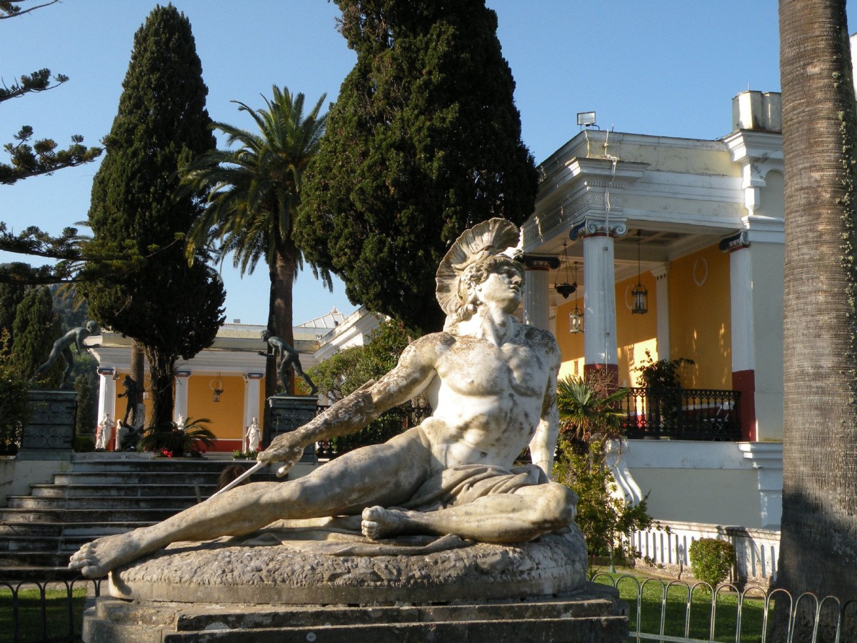 Achilles statue Achillion Palace Corfu Greece